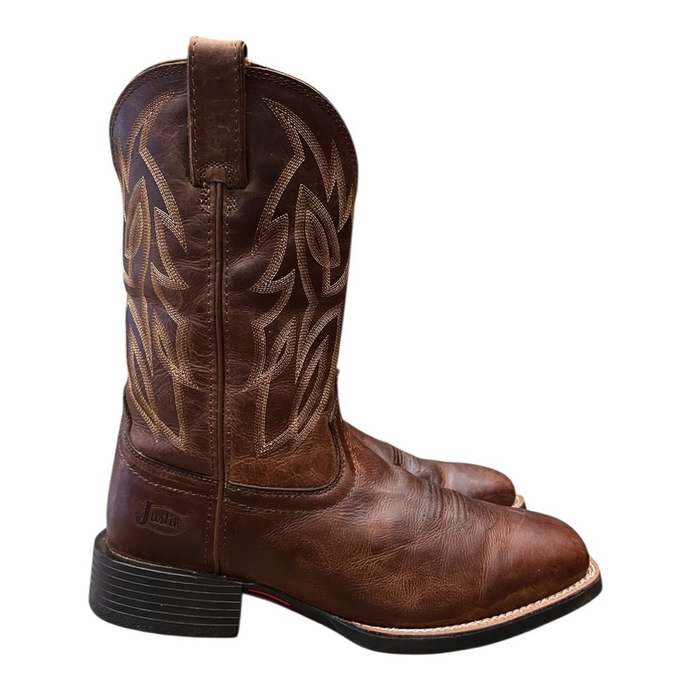 Justin Men's Canter Western Boots Stampede collection Brown